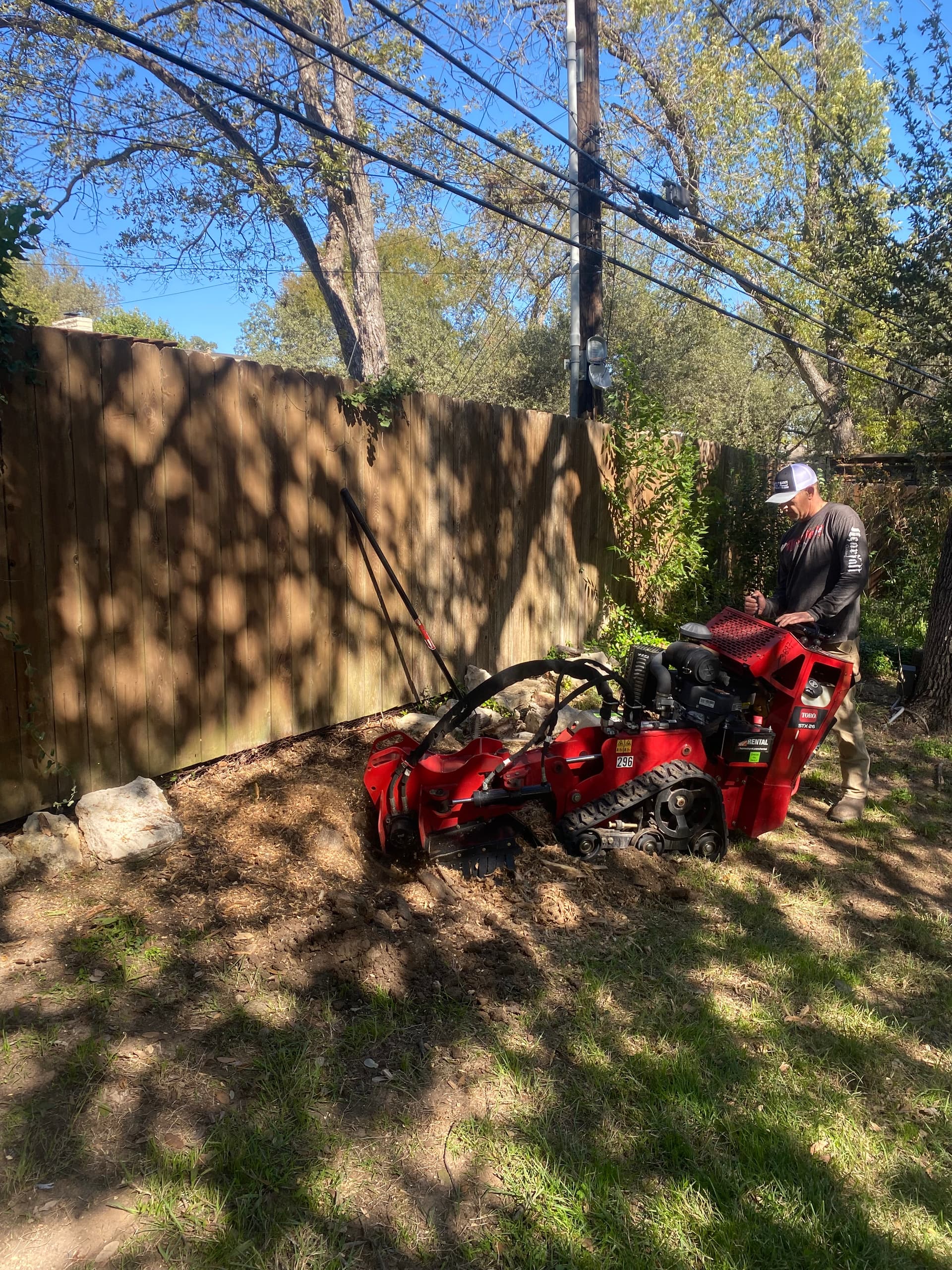 Stump grinding work photo